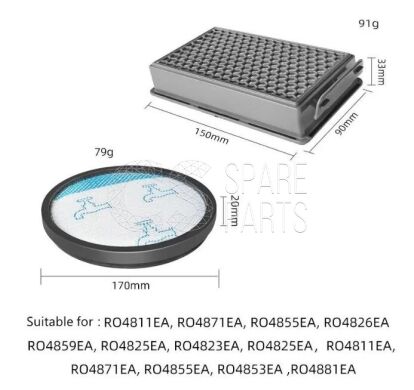Набір фільтрів DOMPRO DP13074 для пилососів Rowenta Compact Power XXL RO48*** ZR780000, 18.10.2025, ROWENTA, MOULINEX, TEFAL