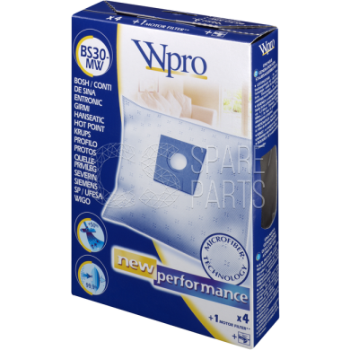 Set of bags  VCB BS30-MW WPRO C00375088 (481281718611), WPRO, Microfiber, Disposable, Set of bags